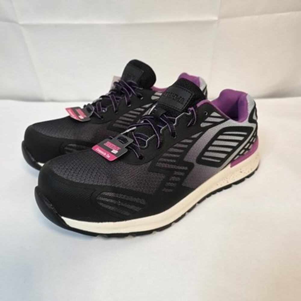 Brahma For Her Womens 9.5 Composite Toe Work Shoe Sneaker Black Anti Fatigue